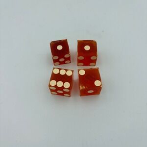 Vintage Golden Nugget Las Vegas Casino Dice Set of 4 Red Translucent